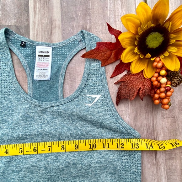 Gymshark vital seamless vest teal marl workout - Picture 6 of 8